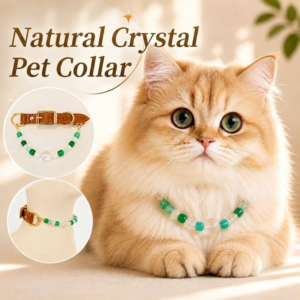 Handcraft Green Crystal Leather Collar